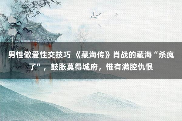 男性做爱性交技巧 《藏海传》肖战的藏海“杀疯了”，鼓胀莫得城府，惟有满腔仇恨