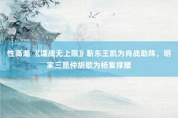 性高潮 《谍战无上限》靳东王凯为肖战助阵，明家三昆仲胡歌为杨紫撑腰