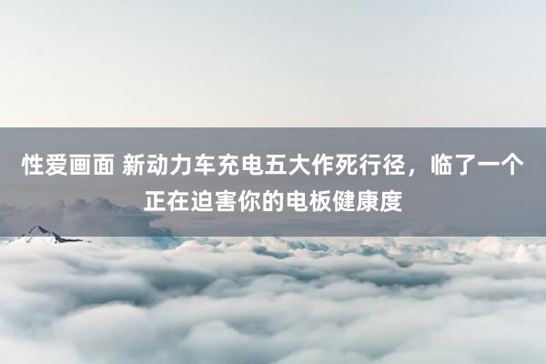 性爱画面 新动力车充电五大作死行径，临了一个正在迫害你的电板健康度