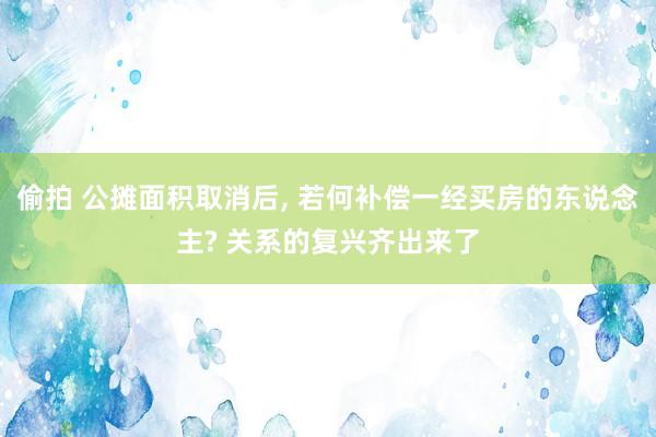 偷拍 公摊面积取消后， 若何补偿一经买房的东说念主? 关系的复兴齐出来了