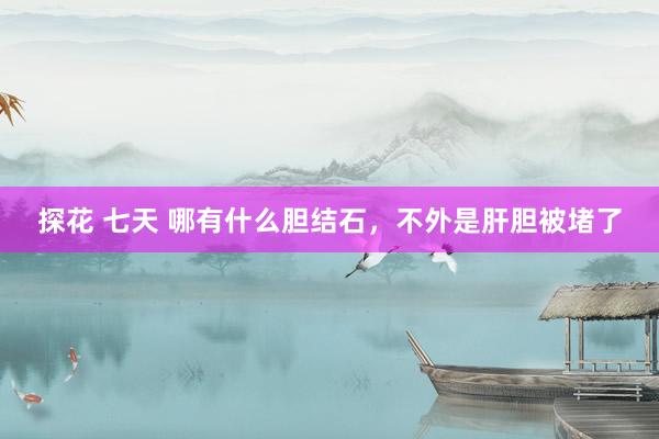 探花 七天 哪有什么胆结石，不外是肝胆被堵了