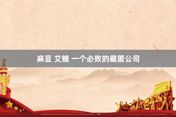 麻豆 艾鲤 一个必败的藏匿公司