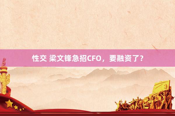 性交 梁文锋急招CFO，要融资了？